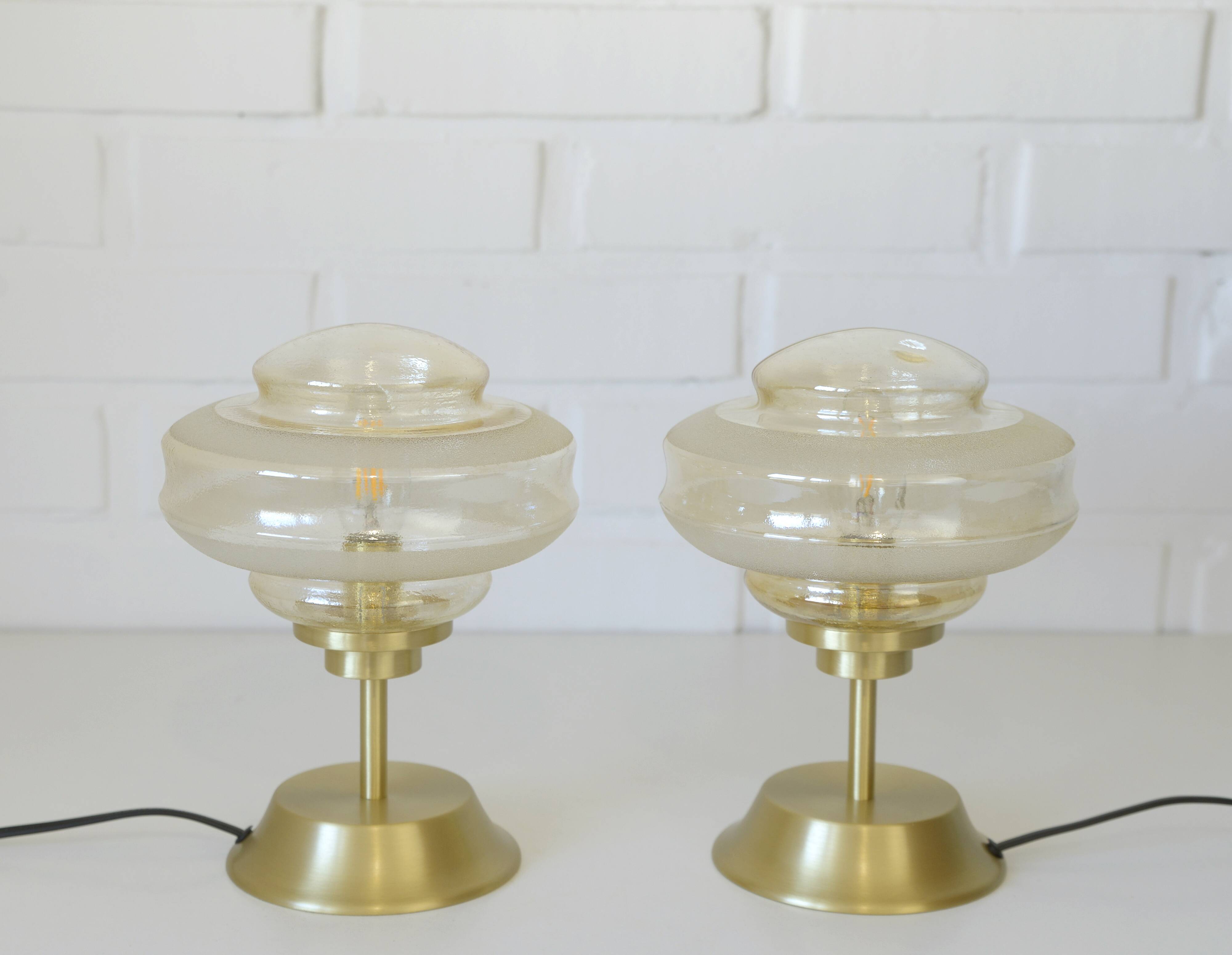 Vintage Bedside Lamps / Set of 2 / Redesign Mushroom Lamp / Art Deco Style
