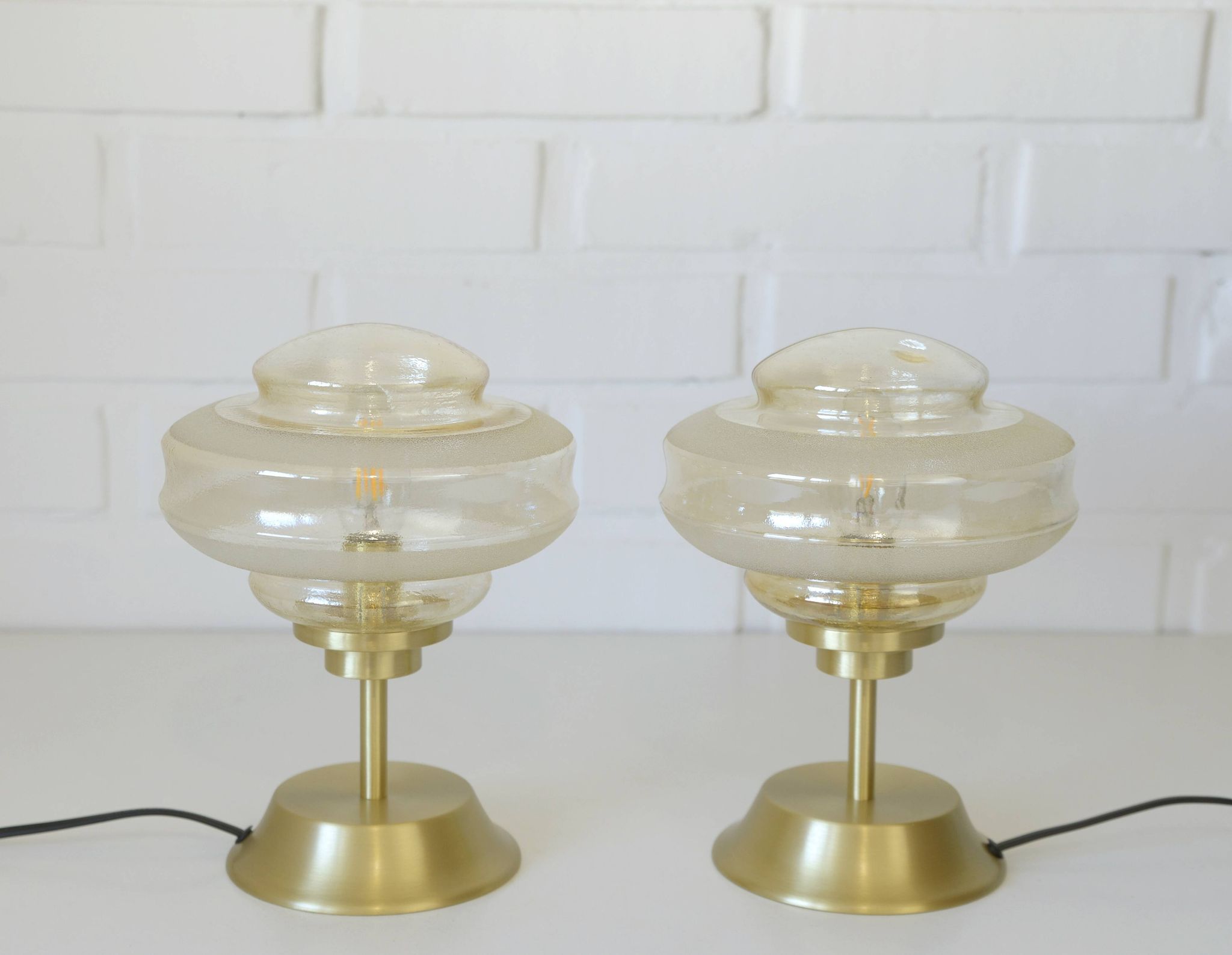 Vintage Bedside Lamps / Set of 2 / Redesign Mushroom Lamp / Art Deco Style