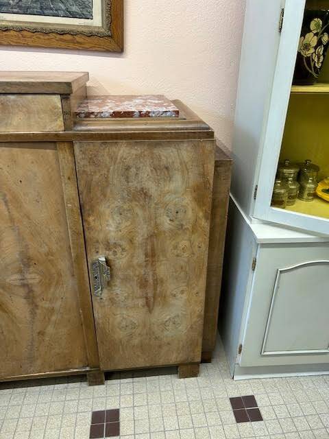 Buffet Art Déco en bois et marbre