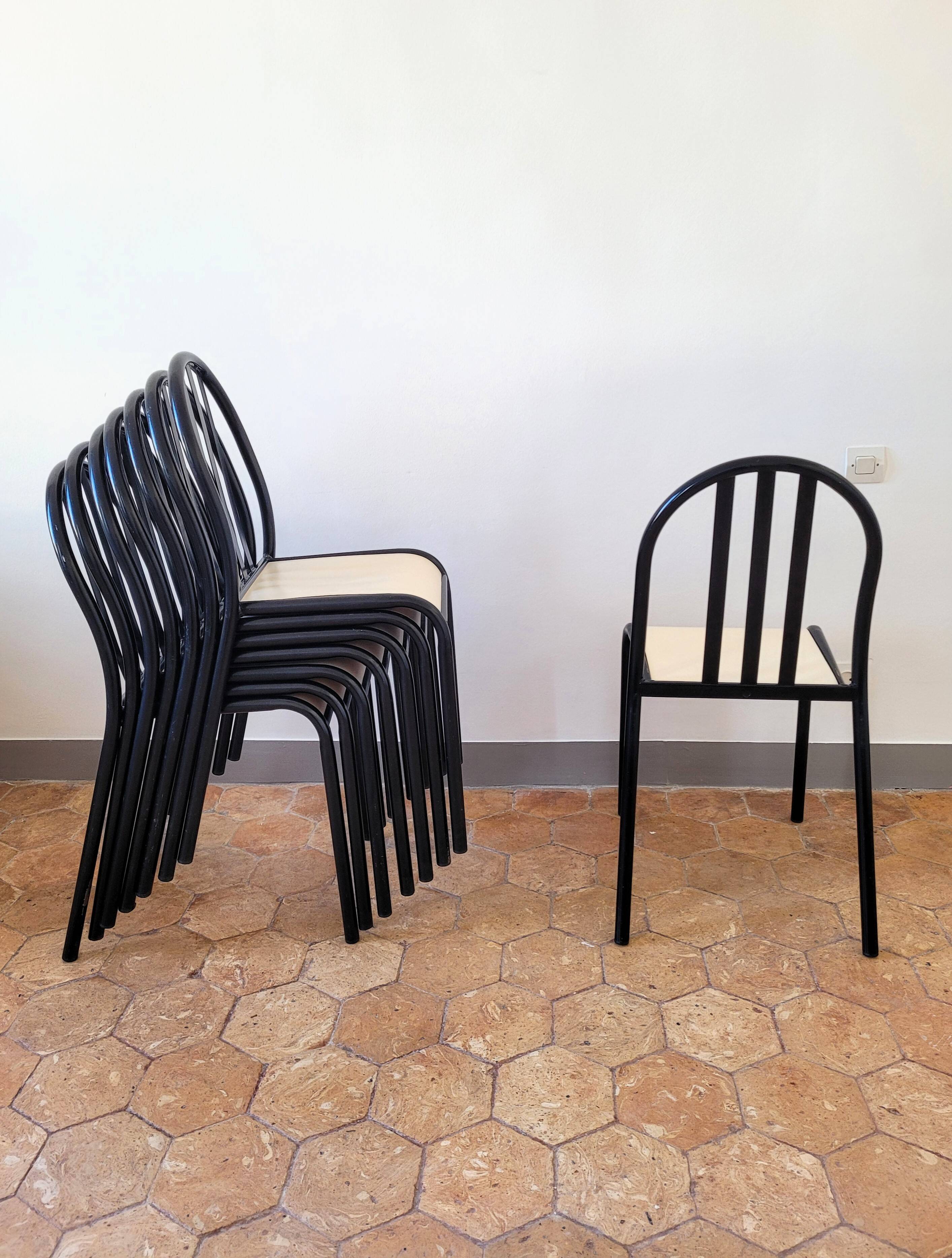 Lot de 8 Chaises dlg Robert Mallet Stevens Tubor moderniste