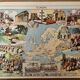 Old illustrated map of Europe from 1948 - JP Pinchon