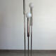 Space Age floor lamp vntage glass and chromed metal, 1970s