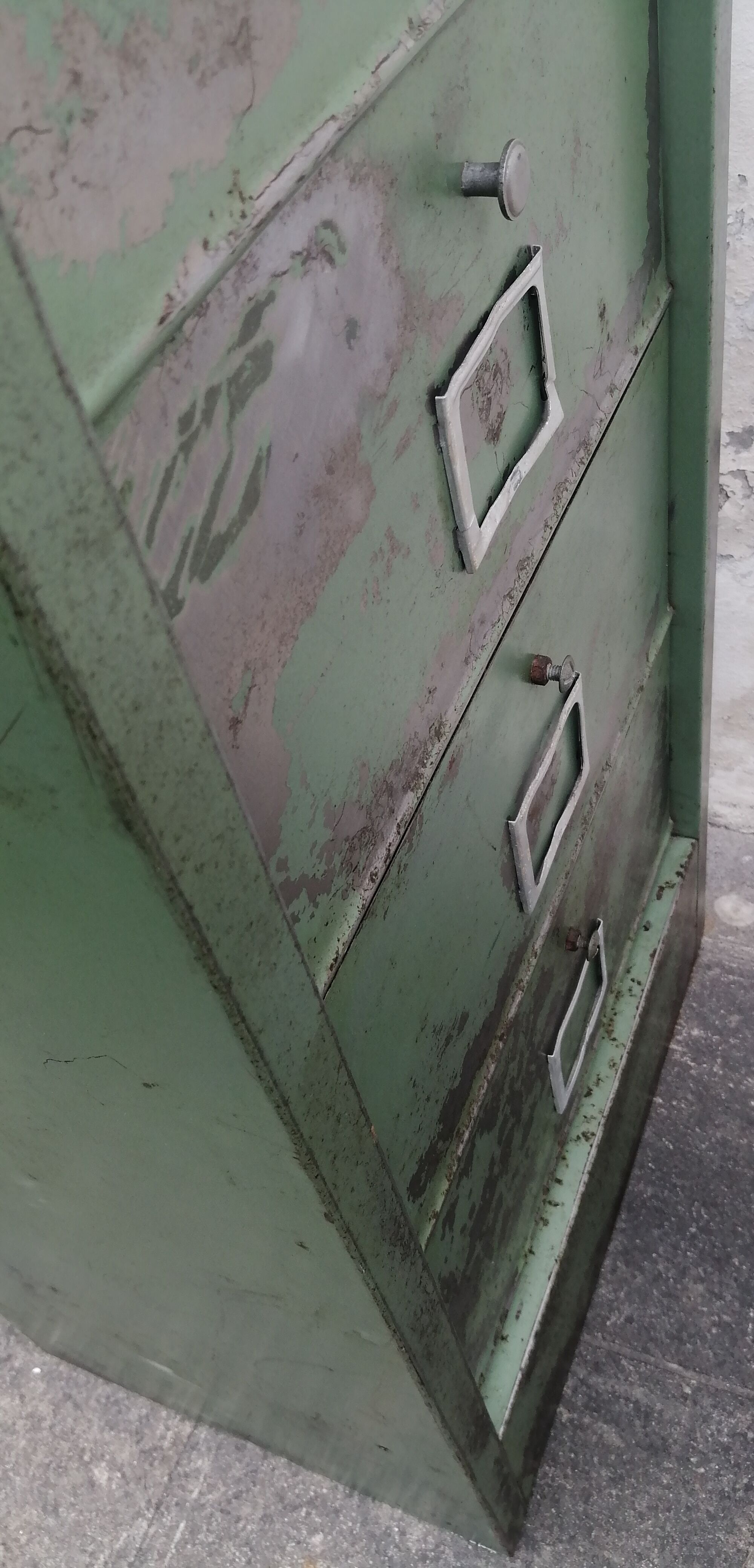 Antique metal cabinet with valves