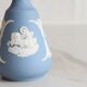 Blue porcelain vase by Wedgwood.