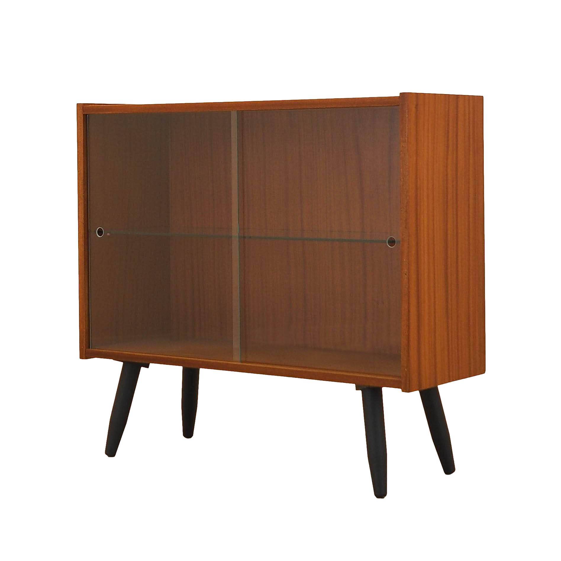 Mahogany display cabinet with glass front, Denmark, 1970s