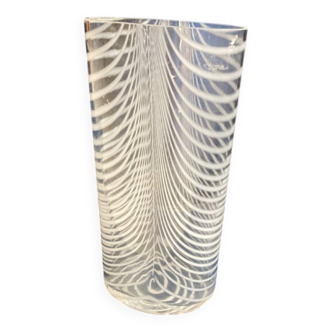 Swedish vase signed Kosta Boda blown with wavy and spiral stripes