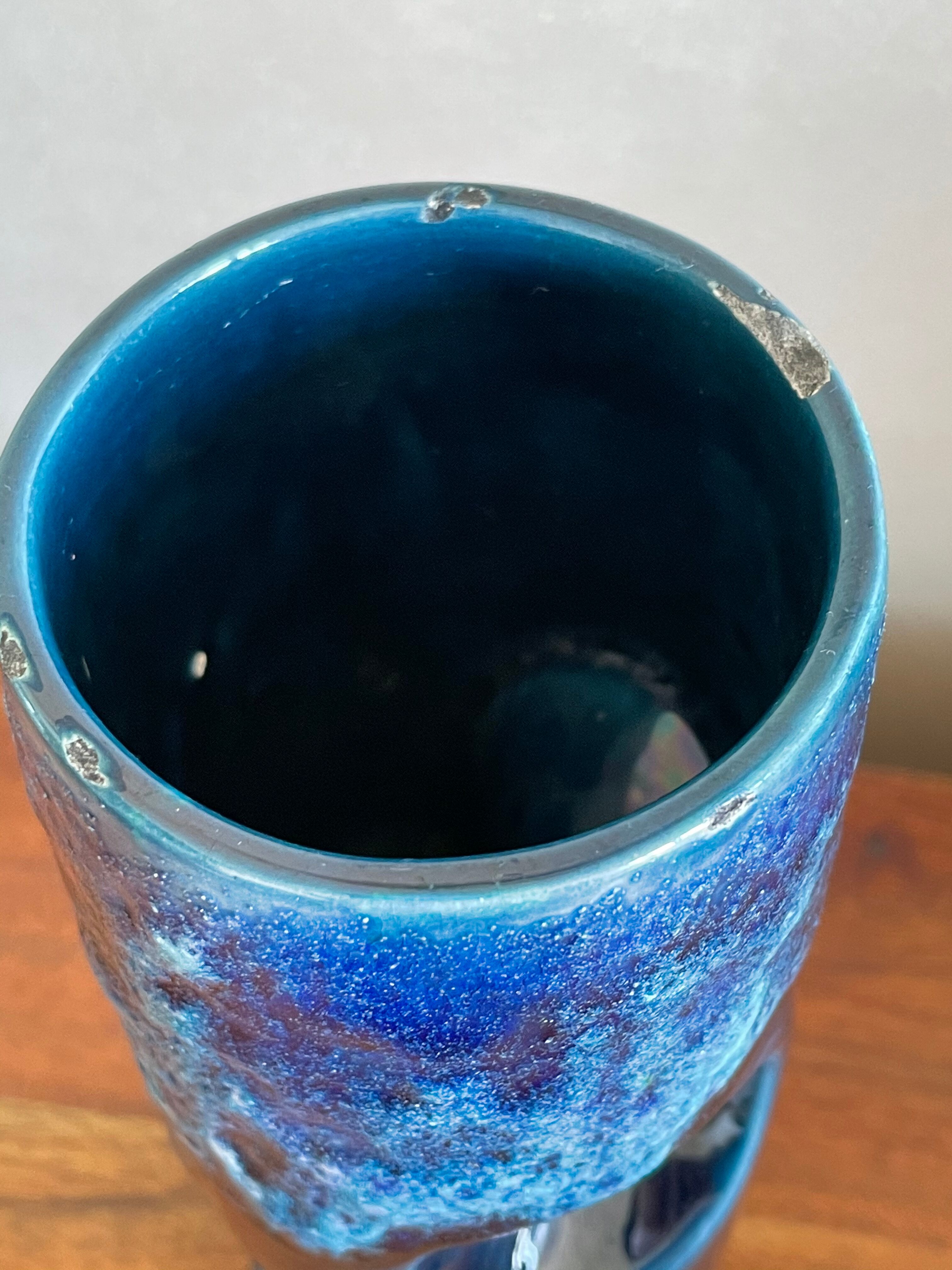 Vallauris blue hole vase