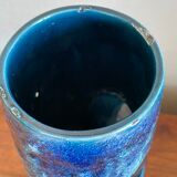 Vase bleu Vallauris à trous