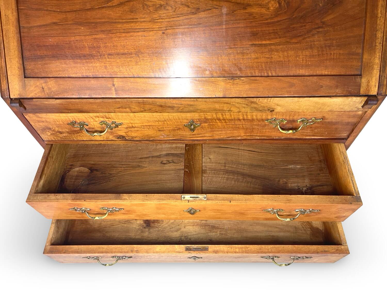 Antique Italian secrétaire in solid walnut, 1920s/1930s.