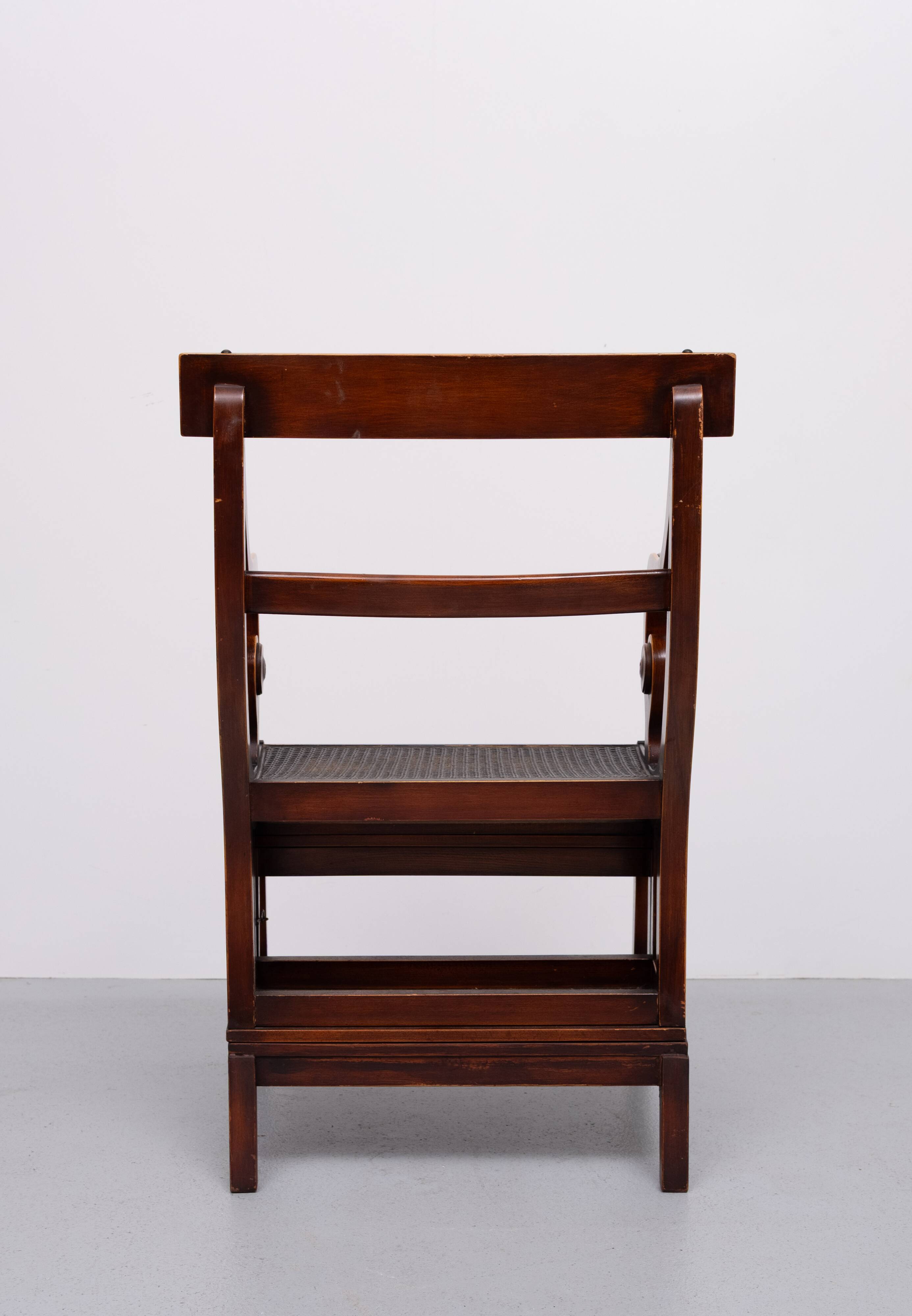 A Regency style Mahogany library chair /steps. England