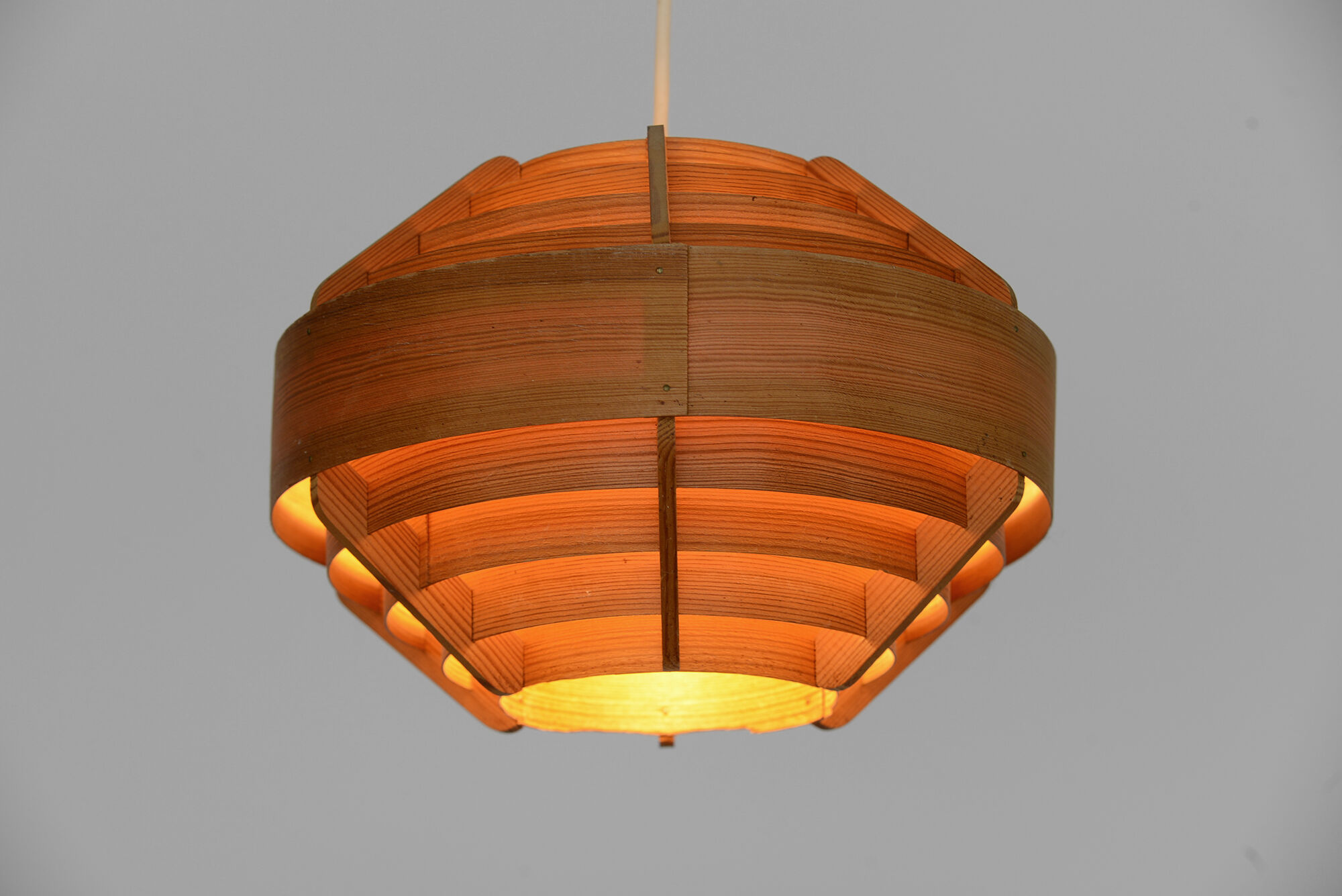 Pine veneer pendant light T510 "Glade" by Hans-Agne Jakobsson for Ellysett AB, Sweden 1960s.