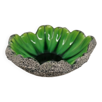 Green enamelled lava stone catchall – Italy 1970s