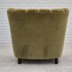 Fauteuil danois en tissu vert et chêne, 1960