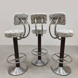 Vintage Italian design bar stools Bouclé Pedrali 1970