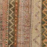2x9 Vintage Brown & Cream Turkish Runner Rug, 60x263Cm