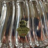 Antique serving dish, aperitif, starters, in Lippert crystal and metal