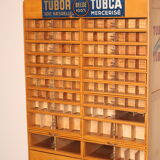 Xl vintage haberdashery 'tubor tubca' by poreye & fils - belgium - 1950's