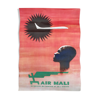 Rare air airline poster of the 50s/60s Air Mali