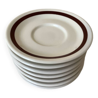 Set of 7 bistro saucers