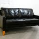 2-seater Scandinavian leather sofa 1970s