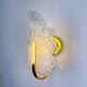 Pair of Italian leaf wall sconces, frosted Murano glass & gilt details, circa 1970s