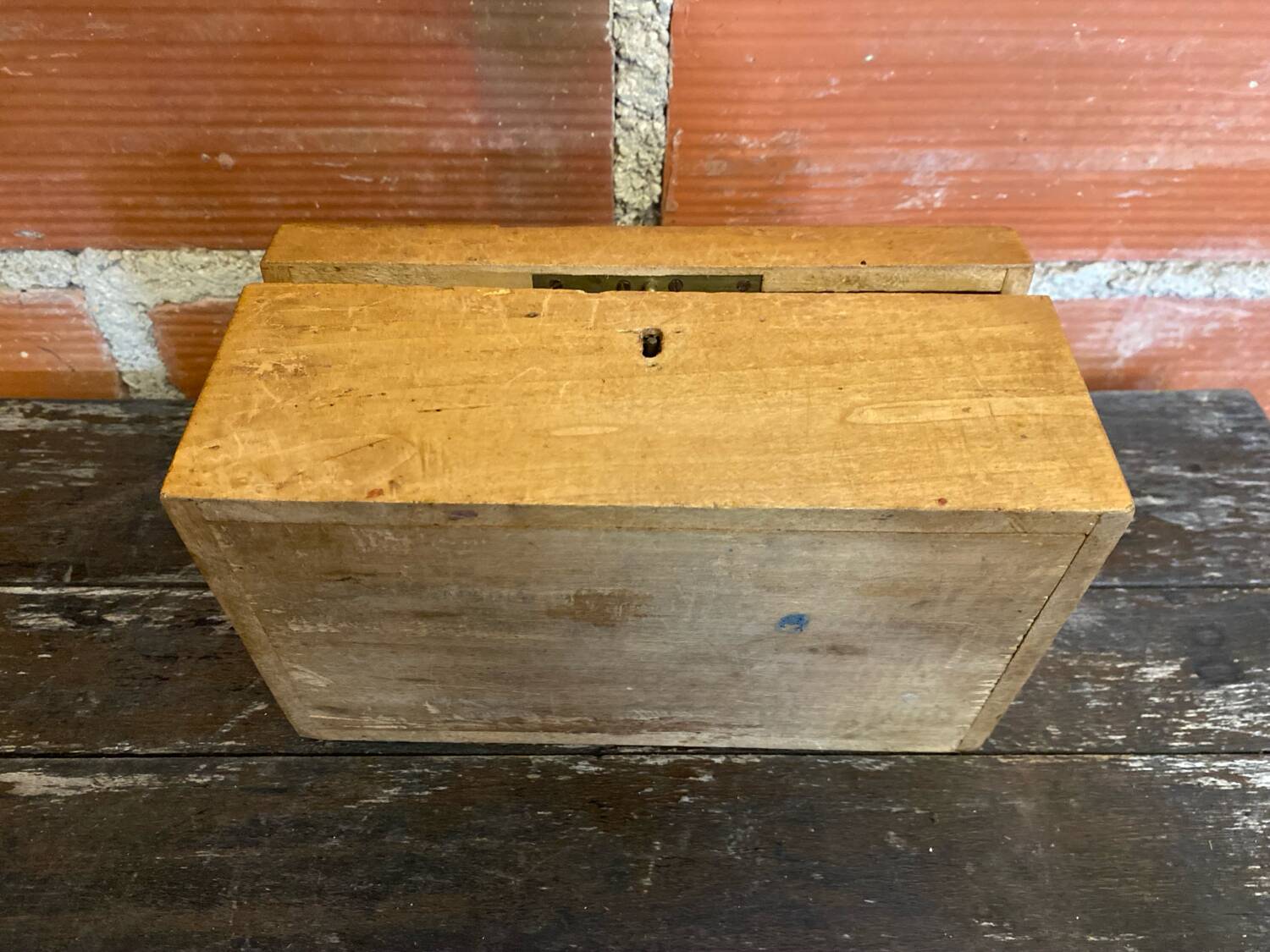 Antique box wooden box with vintage lock
