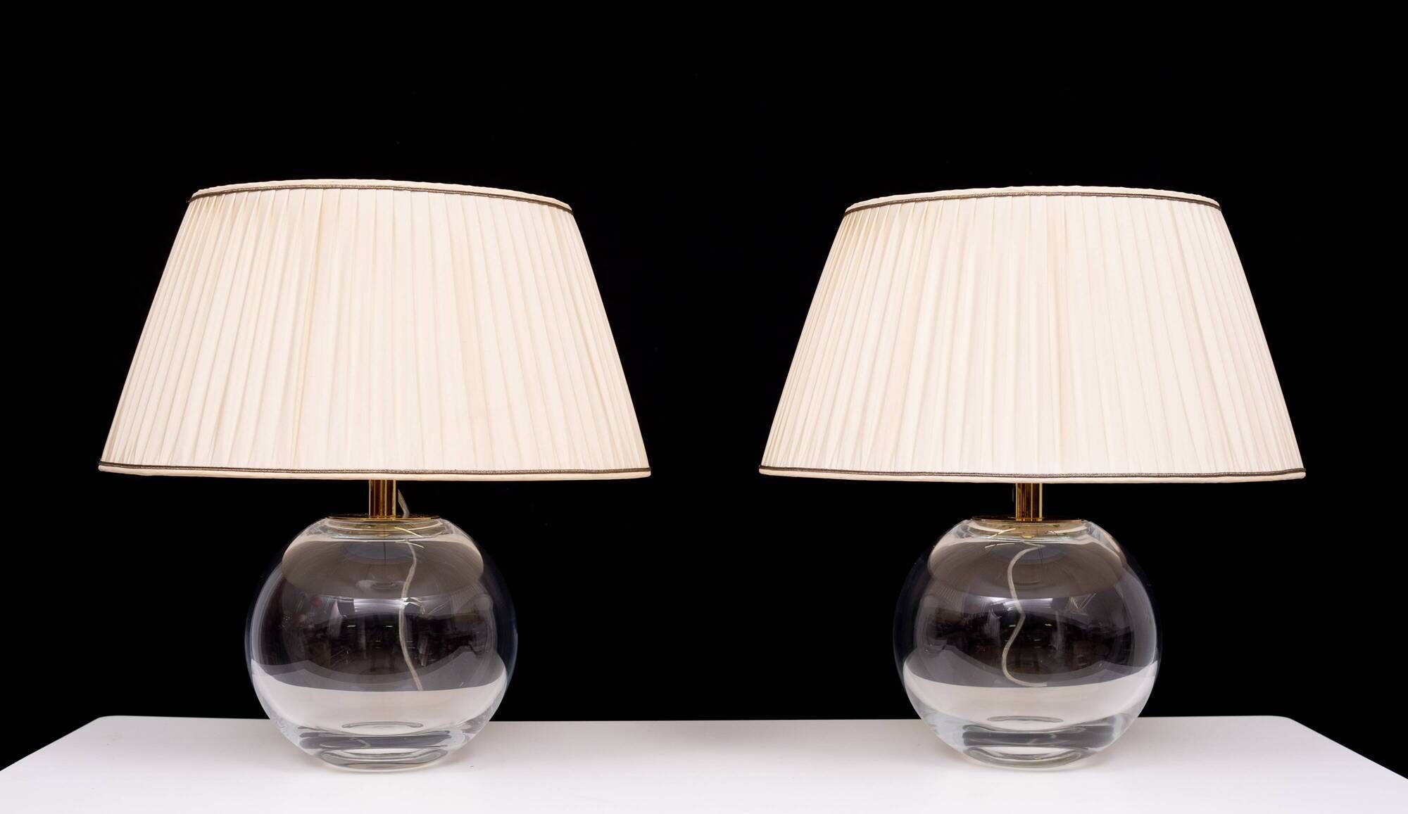 Set Glass ball table lamps 1970s France