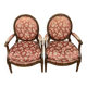 Pair of Louis XVI style armchairs in carved wood circa 1850