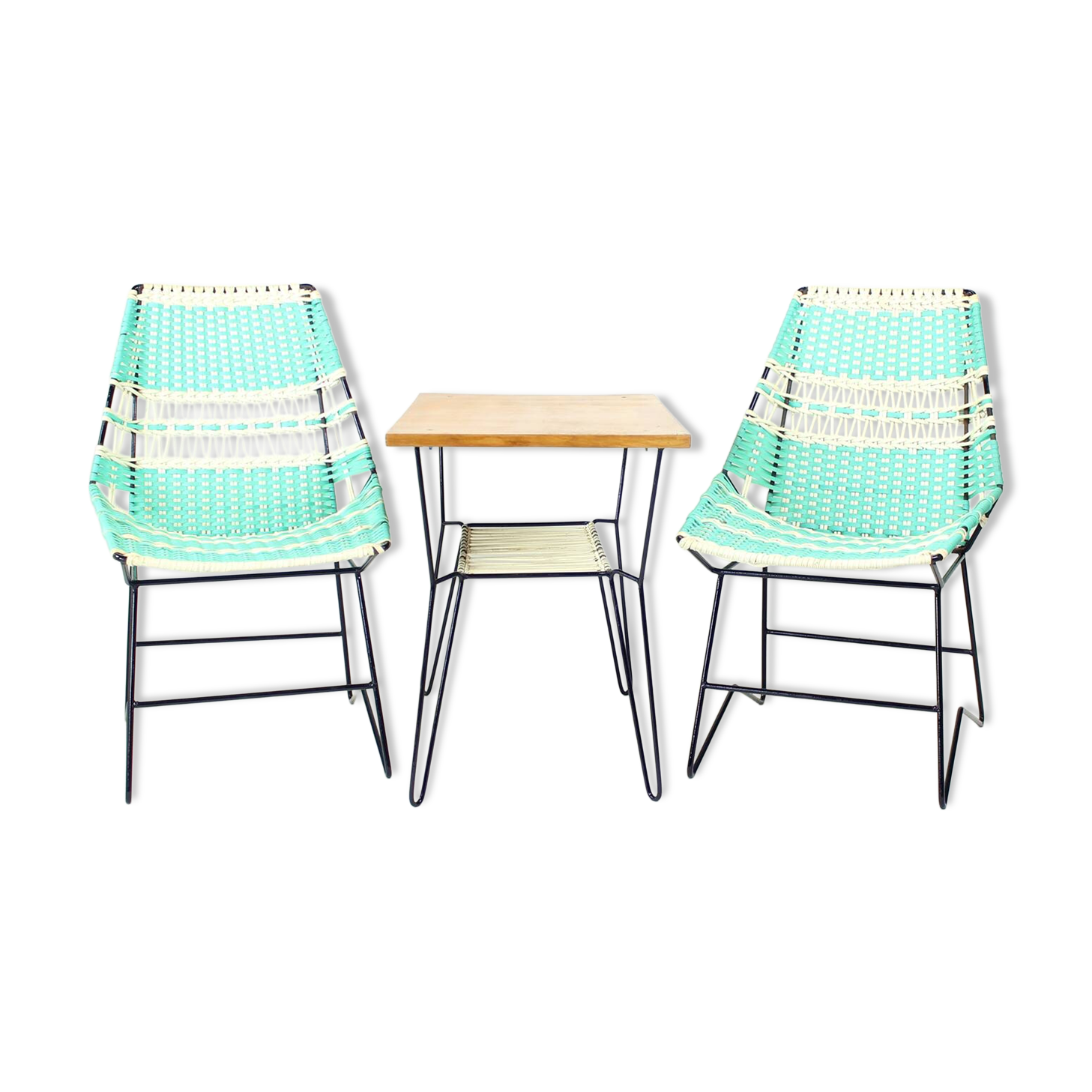 Ensemble de sièges d'extérieur du milieu du siècle, Tchécoslovaquie, années 1960