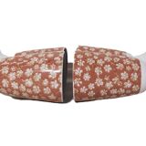 Mazagrans Coffee Cups Set of 4 with Salmon Pink Floral Decor