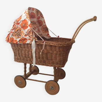 Rattan doll's pram