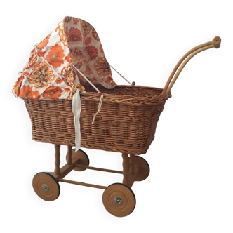 Rattan doll's pram