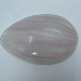 GLASS CUT MURANO VENICE FREE FORM STRIPES WHITE PINK 1960