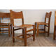 Série de 4 chaises vintage maison regain en orme et cuir 1970