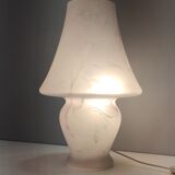 Murano glass table lamp with a pink marble effect, italy