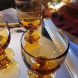 Amber glasses, balloon shape 70's