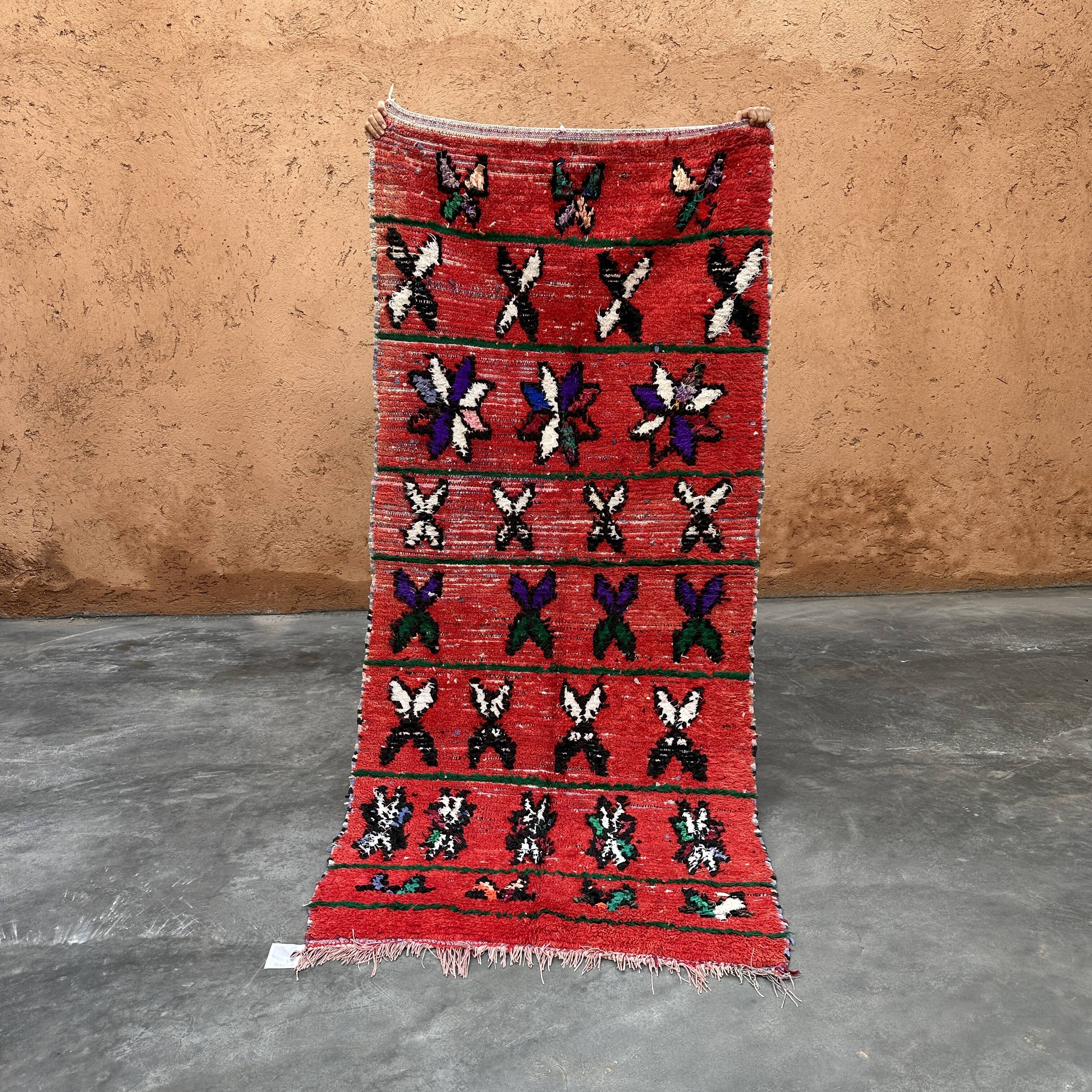 Red Boujad Moroccan rug - 10 x 237 cm