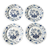 4 Assiettes à dessert Royal Boch Motif "Oignons bleus