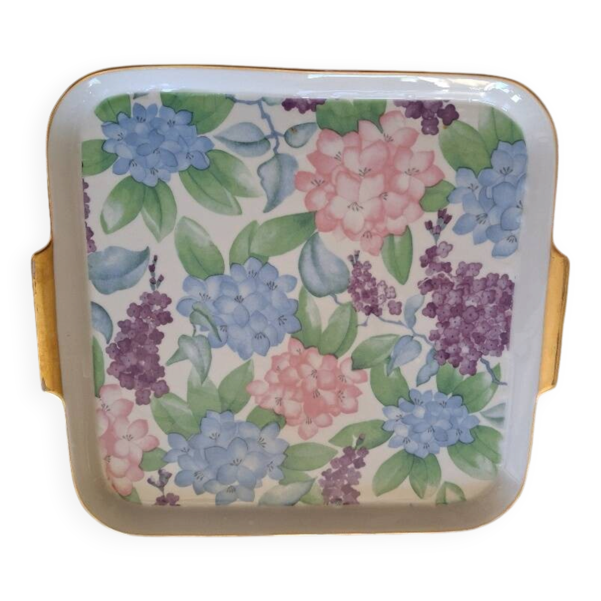 Plate/Plateau in porcelain with gold decoration
