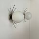 Pair of vintage wall lights, chrome and opaline, France, 1970