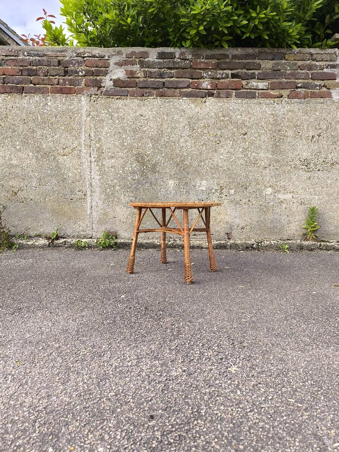 Wicker coffee table 1950