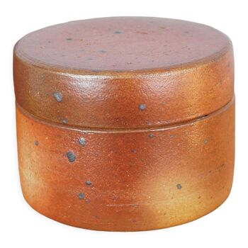 Pyrite stoneware box or pot, vintage