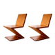 Pair of "ZIG ZAG" chairs, original model from the 1970s.