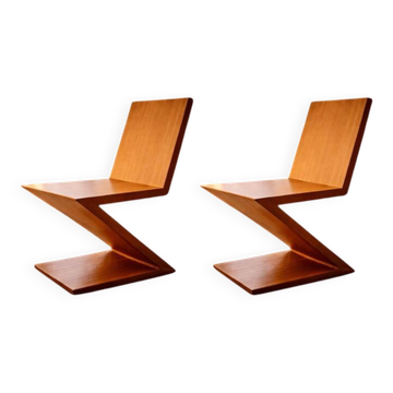 Paire de Chaises "ZIG ZAG" modèle original des années 1970