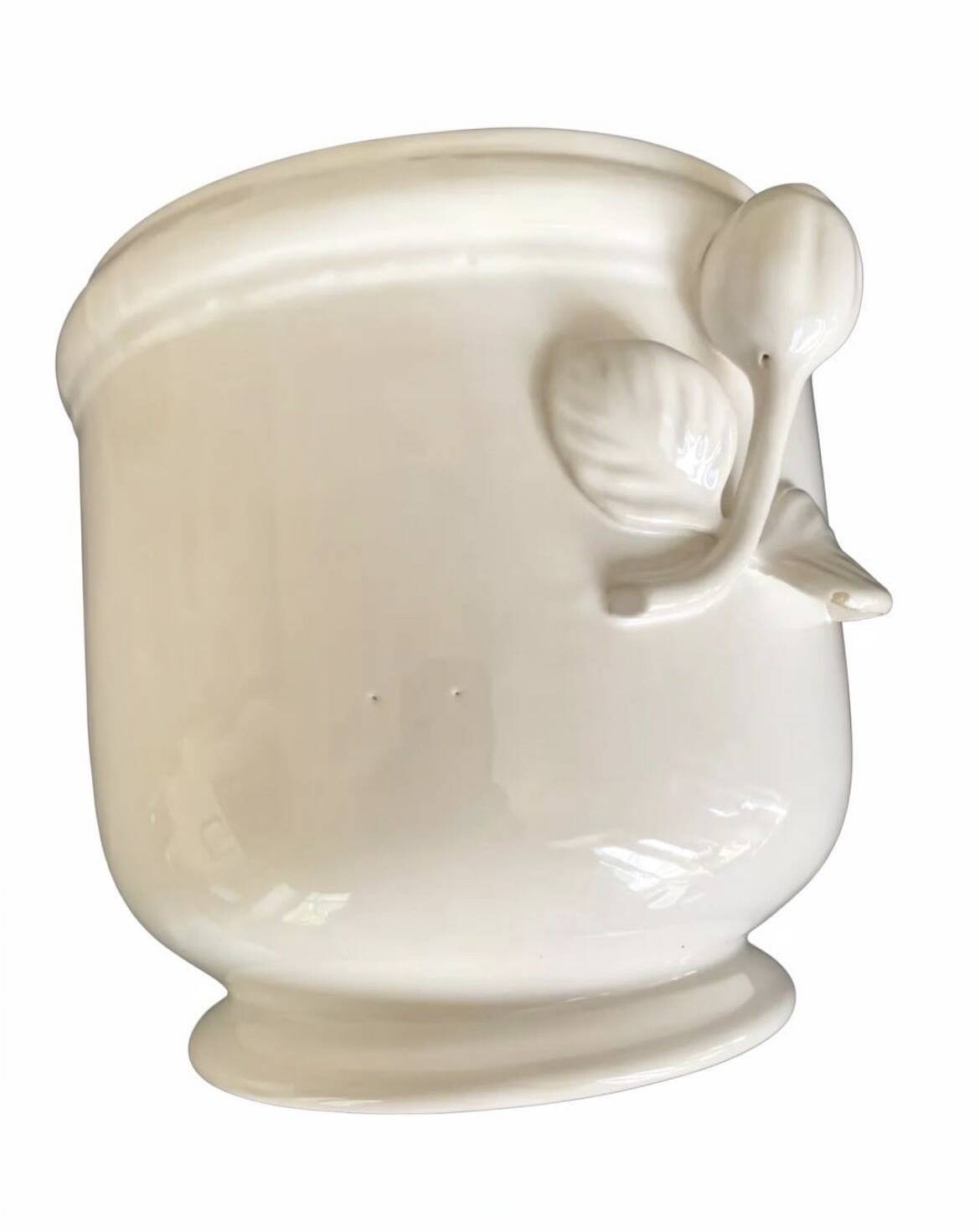 Cache-pot en faïence blanche, 1970