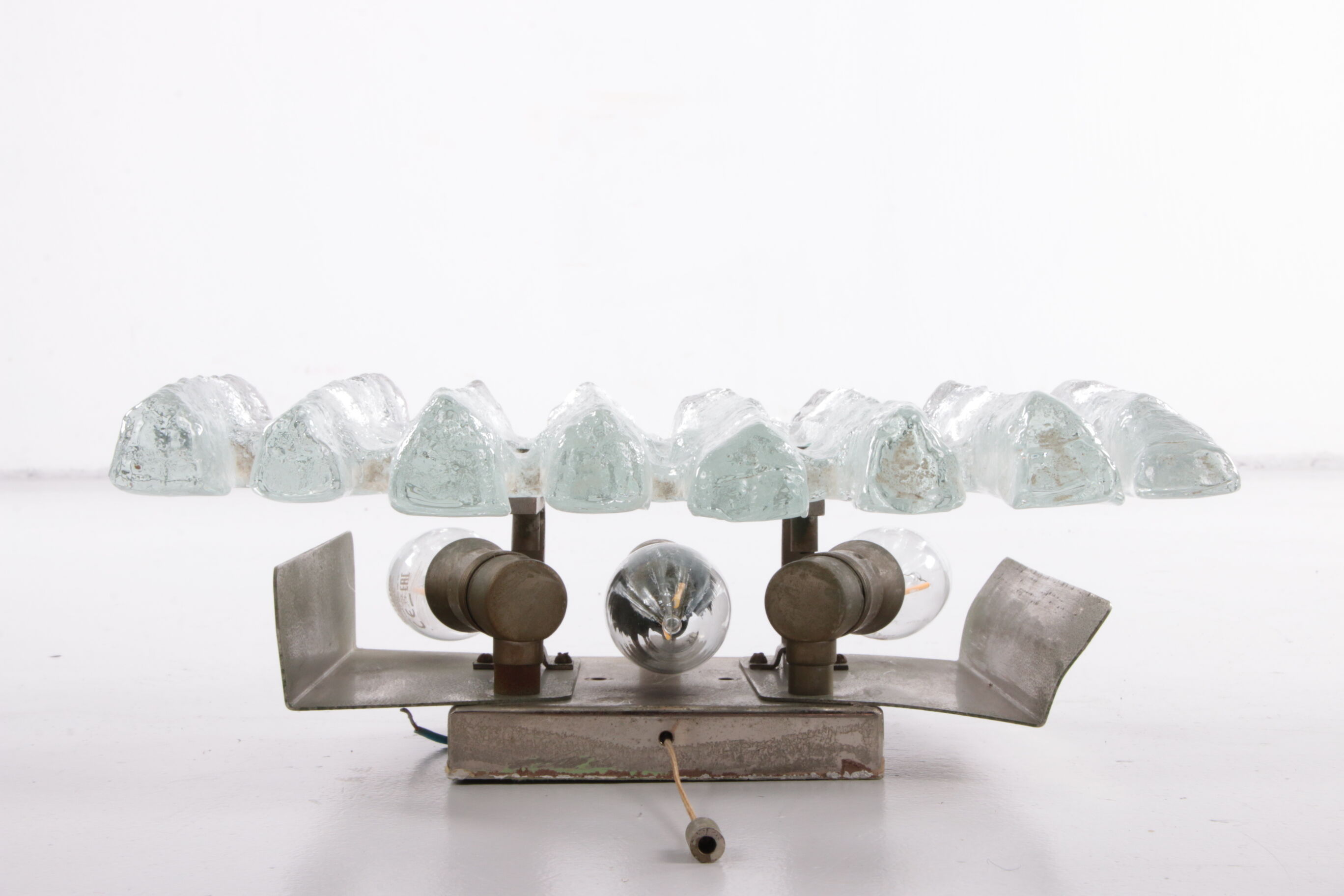 Wall lamp with ice glass made by J.T. Kalmar,1960s