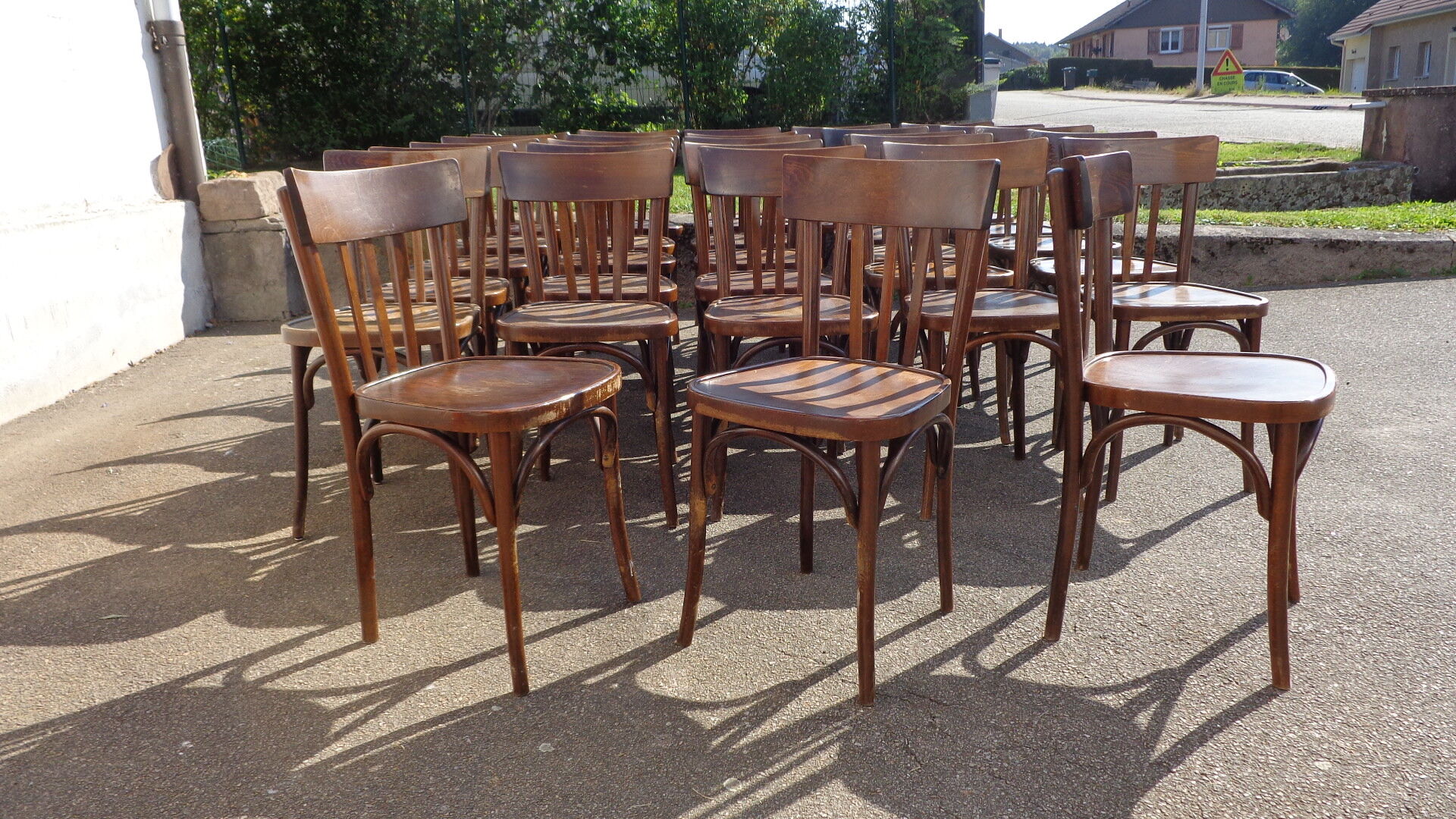 Set of 28 vintage bistro chairs