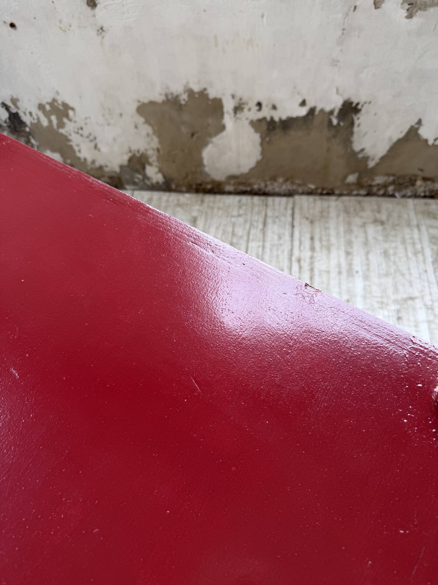Red lacquered enfilade 1970 160cm