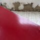 Red lacquered enfilade 1970 160cm