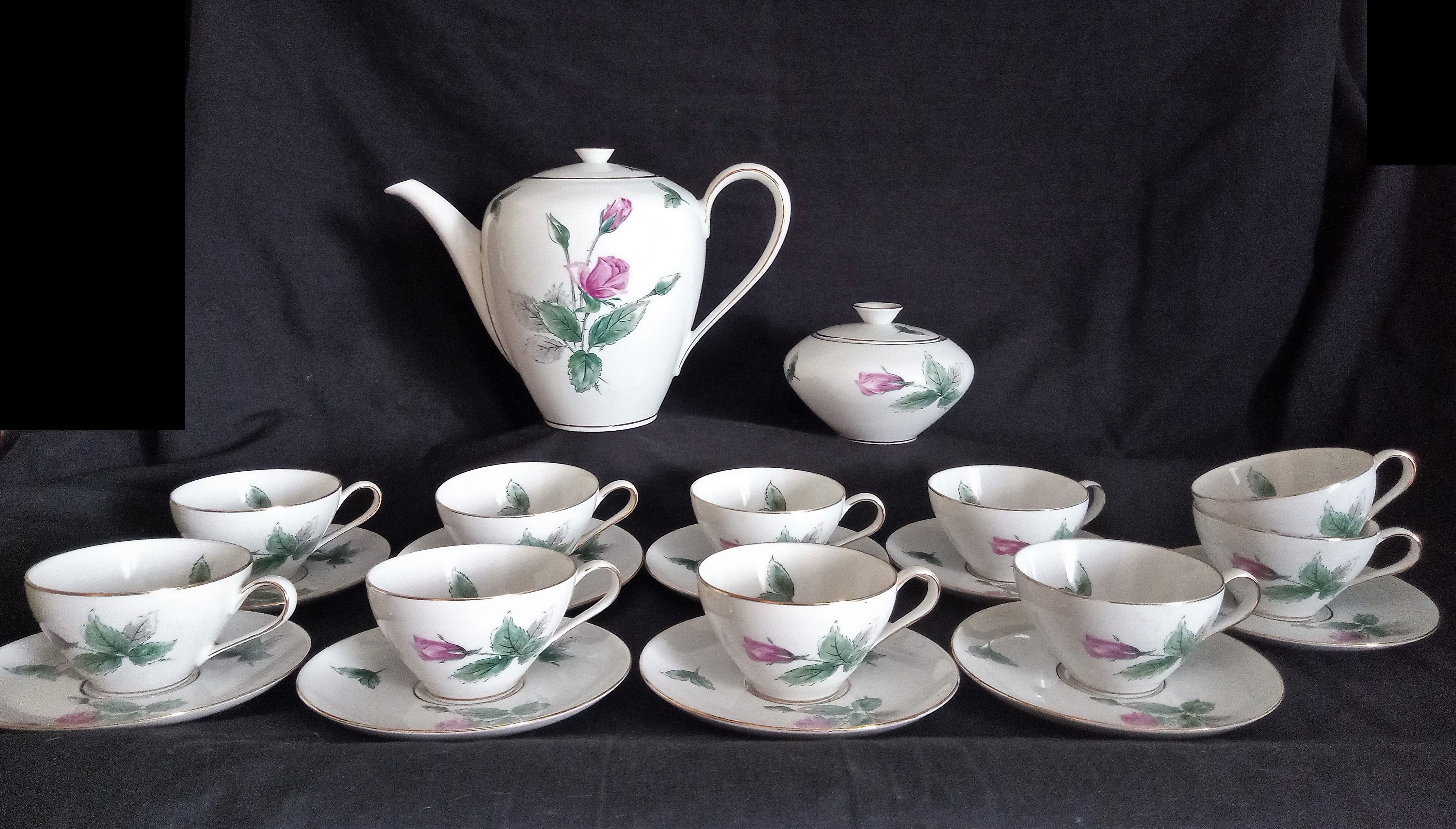 KPM Krister porcelain coffee service for 9 people, Germany